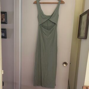 Petal and Pup Cutout Green Sleeveless Dress